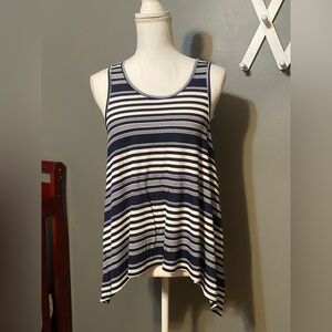 Maurices Navy and White Striped Swing Tank